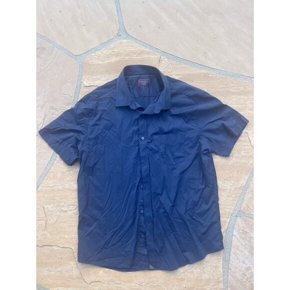 UNTUCKit Mens XL Blue Button Front Short Sleeve Shirt Performance - Picture 1 of 4